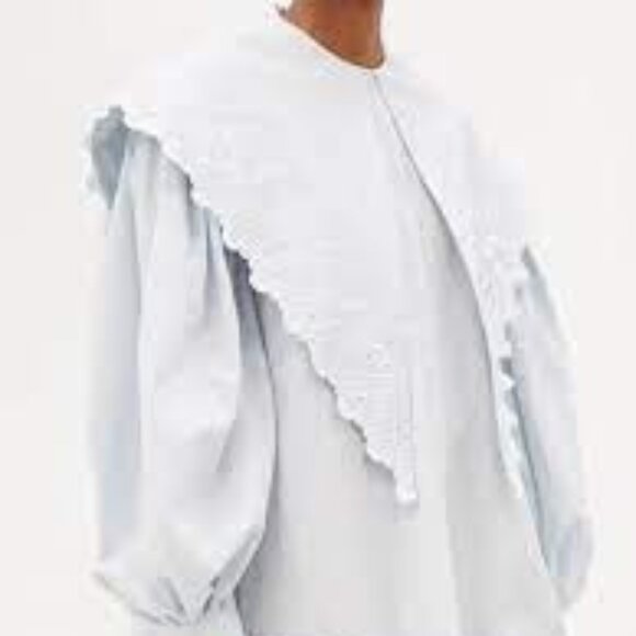 ISO: NOT FOR SALE Simone Rocha Broderie Anglaise-Collar Poplin Shirt BLUE UK 8 - Picture 2 of 2